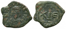 Justinian I. AD 527-565. Ae 
Condition: Very Fine


Weight: 2,2 gram
Diameter: 20,3 mm
