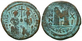 Justin II and Sophia AD 565-578. Ae Follis
Condition: Very Fine


Weight: 13,9 gram
Diameter: 31,2 mm
