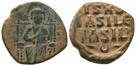 Byzantine Anonymous ca. 1028-1034. AE follis,
Condition: Very Fine

Weight: 10,1 gram
Diameter: 25,1 mm