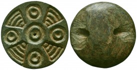 Byzantine Very RARE Cross Pendant !!. Circa 5th-7th Century AD.
Condition: Very Fine

Weight: 12,2 gram
Diameter: 41,1 mm