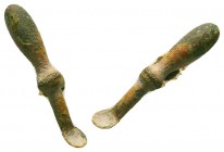 Ancient Roman bronze Medical Tool, c. 1st-3rd century AD.
Condition: Very Fine

Weight: 3,4 gram
Diameter: 33,7 mm