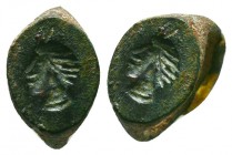 Ancient Roman bronze seal ring, c. 1st-3rd century AD.
Condition: Very Fine


Weight: 2,0 gram
Diameter: 16,2 mm