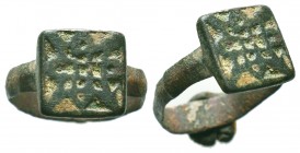 Byzantine Ring , c. 11th-13th century AD
Condition: Very Fine

Weight: 2,7 gram
Diameter: 21,1 mm