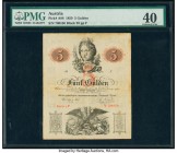 Austria Privilegirte Oesterreichische Natioanl Zettel Bank 5 Gulden 1.5.1859 Pick A88 PMG Extremely Fine 40. Adhesive on top back corners. 

HID098012...