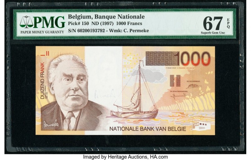 Belgium Banque Nationale de Belgique 1000 Francs ND (1997) Pick 150 PMG Superb G...