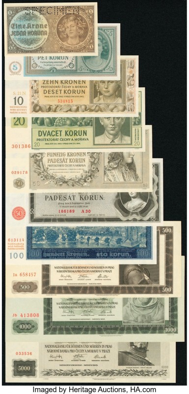 Bohemia and Moravia Specimen Group of 10 Examples Mostly Uncirculated. All examp...