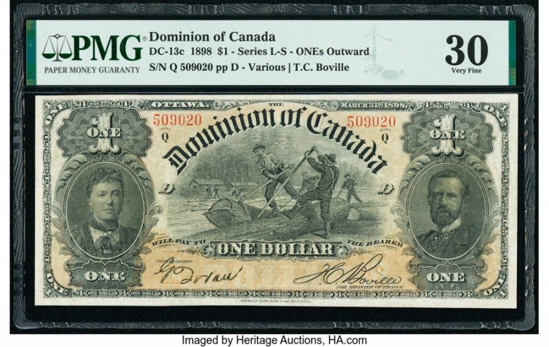 Canada Dominion of Canada $1 31.3.1898 Pick 24Ab DC-13c PMG Very Fine 30. 

HID0...