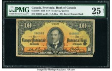 Canada Montreal, PQ- Banque Provinciale du Canada $10 1.9.1936 Pick S922a Ch.# 615-18-06 PMG Very Fine 25 Net. Corner missing. 

HID09801242017

© 202...