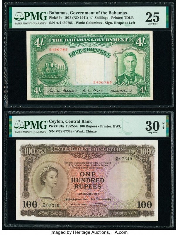 Ceylon Central Bank of Ceylon 100 Rupees 16.10.1954 Pick 53a PMG Very Fine 30 Ne...