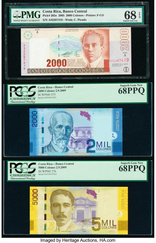 Costa Rica Banco Central de Costa Rica 2000 (2); 5000 Colones (2000-2009) Pick 2...