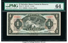 El Salvador Banco Central de Reserva de El Salvador 1 Colon 14.1.1943 Pick 75 PMG Choice Uncirculated 64. 

HID09801242017

© 2020 Heritage Auctions |...