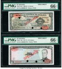 El Salvador Banco Central de Reserva de El Salvador 2; 10 Colones (1962-1974) Pick 101s; 118s Two Specimen PMG Gem Uncirculated 66 EPQ (2). Cancelled ...