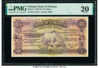 Ethiopia Bank of Ethiopia 10 Thalers 29.4.1933 Pick 8 PMG Very Fine 20. Repaired. 

HID09801242017

© 2020 Heritage Auctions | All Rights Reserved