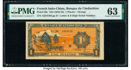 French Indochina Banque de l'Indo-Chine 1 Piastre ND (1942-45) Pick 58c PMG Choice Uncirculated 63. Minor edge damage. 

HID09801242017

© 2020 Herita...