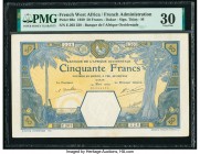 French West Africa Banque de l'Afrique Occidentale 50 Francs 14.3.1929 Pick 9Bc PMG Very Fine 30. Staple holes.

HID09801242017

© 2020 Heritage Aucti...