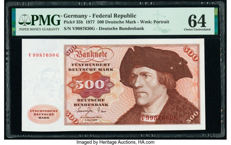 Germany Federal Republic Deutsche Bundesbank 500 Deutsche Mark 1.6.1977 Pick 35b...