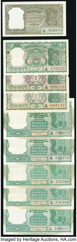 India Group of 14 Examples Choice Uncirculated-Uncirculated. Staple holes at iss...