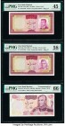 Iran Bank Markazi 100 Rials ND (1965-1976) Pick 80; 86a; 98; 102a (2); 102b; 102d; 108 Eight Examples PMG Choice Extremely Fine 45; Choice About Unc 5...