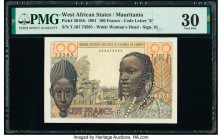 West African States Banque Centrale des Etats de L'Afrique de L'Ouest, Mauritania 100 Francs 1961 Pick 501Eb PMG Very Fine 30. 

HID09801242017

© 202...