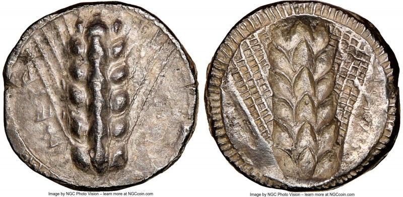 LUCANIA. Metapontum. Ca. 470-440 BC. AR stater (20mm, 7.63 gm, 1h). NGC XF 5/5 -...