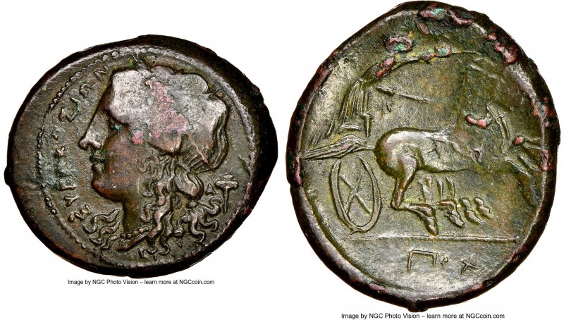 SICILY. Syracuse. Hicetas (ca. 288-279/8 BC). AE litra (24mm, 8.43 gm, 9h). NGC ...