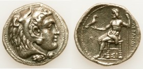 MACEDONIAN KINGDOM. Alexander III the Great (336-323 BC). AR tetradrachm (28mm, 16.87 gm, 12h). XF. Early posthumous issue of Sidon, dated Civic Year ...