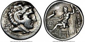 MACEDONIAN KINGDOM. Alexander III the Great (336-323 BC). AR drachm (19mm, 10h). NGC Choice VF. Posthumous issue of Sardes, under Antigonus I Monophth...