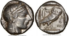 ATTICA. Athens. Ca. 465-455 BC. AR tetradrachm (24mm, 17.11 gm, 1h). NGC Choice VF 5/5 - 3/5, scratches. Head of Athena right, wearing crested Attic h...
