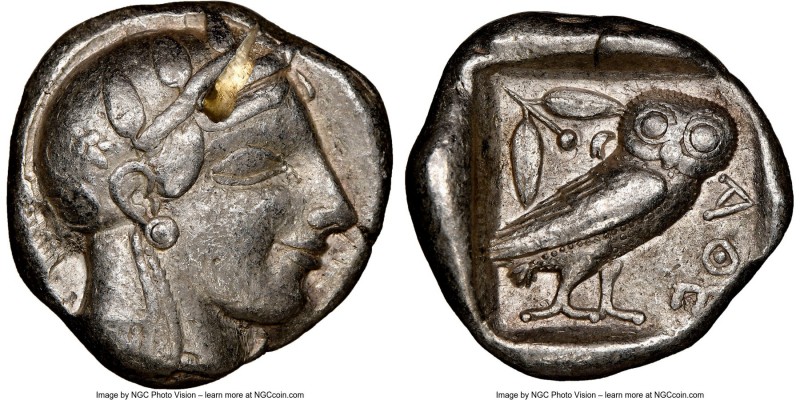 ATTICA. Athens. Ca. 465-455 BC. AR tetradrachm (24mm, 17.14 gm, 7h). NGC VF 5/5 ...