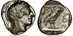 ATTICA. Athens. Ca. 440-404 BC. AR tetradrachm (25mm, 17.22 gm, 6h). NGC MS 5/5 - 4/5, brushed. Mid-mass coinage issue. Head of Athena right, wearing ...