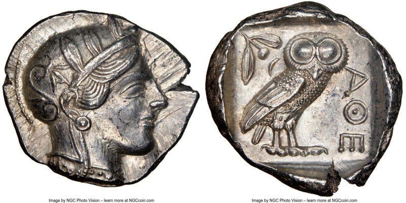ATTICA. Athens. Ca. 440-404 BC. AR tetradrachm (26mm, 17.18 gm, 3h). NGC Choice ...