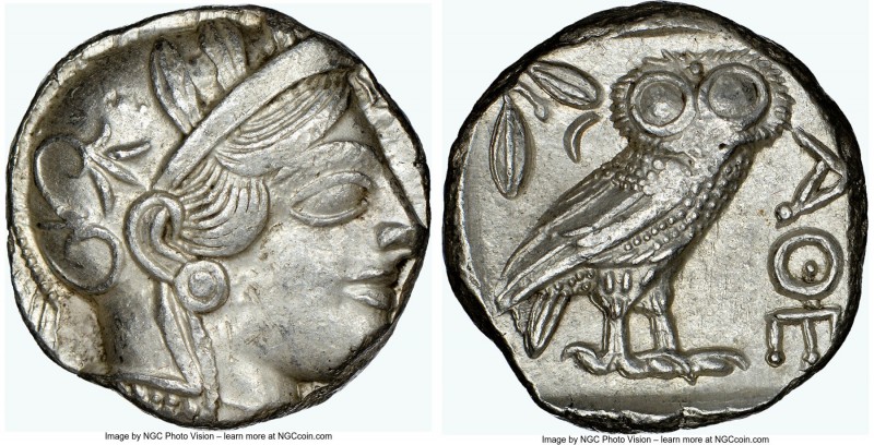 ATTICA. Athens. Ca. 440-404 BC. AR tetradrachm (23mm, 17.22 gm, 9h). NGC AU 3/5 ...