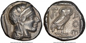 ATTICA. Athens. Ca. 440-404 BC. AR tetradrachm (24mm, 17.17 gm, 4h). NGC Choice XF 5/5 - 4/5. Mid-mass coinage issue. Head of Athena right, wearing cr...