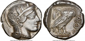ATTICA. Athens. Ca. 440-404 BC. AR tetradrachm (25mm, 17.16 gm, 1h). NGC Choice XF 5/5 - 2/5, brushed. Mid-mass coinage issue. Head of Athena right, w...