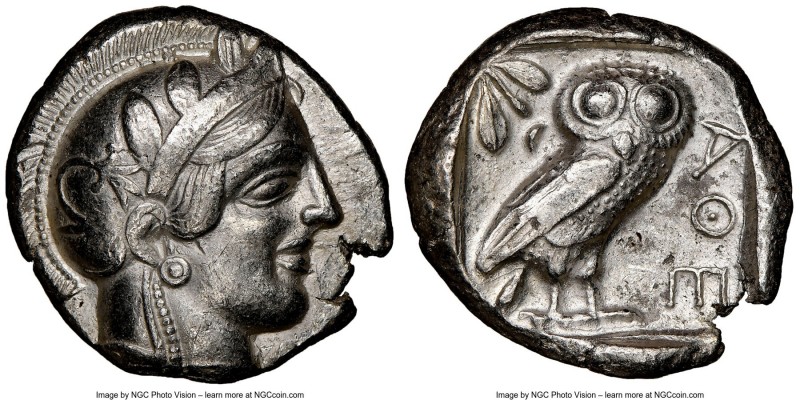 ATTICA. Athens. Ca. 440-404 BC. AR tetradrachm (25mm, 17.30 gm, 4h). NGC Choice ...