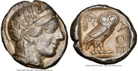 ATTICA. Athens. Ca. 440-404 BC. AR tetradrachm (24mm, 17.18 gm, 4h). NGC Choice XF 5/5 - 3/5. Mid-mass coinage issue. Head of Athena right, wearing cr...