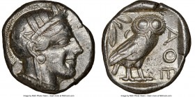 ATTICA. Athens. Ca. 440-404 BC. AR tetradrachm (24mm, 17.18 gm, 7h). NGC XF 5/5 - 4/5. Mid-mass coinage issue. Head of Athena right, wearing crested A...