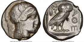 ATTICA. Athens. Ca. 440-404 BC. AR tetradrachm (23mm, 17.17 gm, 4h). NGC XF 3/5 - 3/5, brushed, flan flaw. Mid-mass coinage issue. Head of Athena righ...