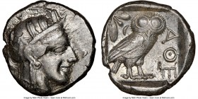 ATTICA. Athens. Ca. 440-404 BC. AR tetradrachm (24mm, 17.18 gm, 7h). NGC Choice VF 4/5 - 4/5. Mid-mass coinage issue. Head of Athena right, wearing cr...