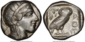 ATTICA. Athens. Ca. 440-404 BC. AR tetradrachm (24mm, 17.15 gm, 7h). NGC Choice VF 4/5 - 3/5. Mid-mass coinage issue. Head of Athena right, wearing cr...