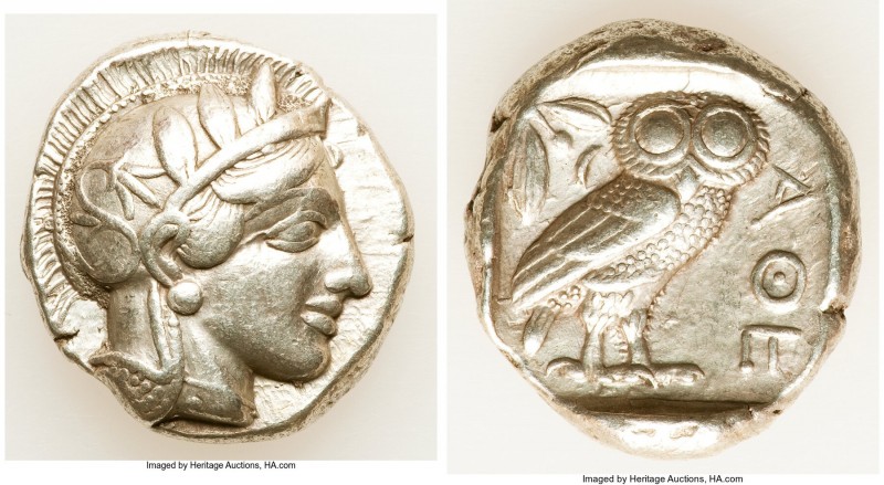 ATTICA. Athens. Ca. 440-404 BC. AR tetradrachm (26mm, 17.13 gm, 7h). VF. Mid-mas...