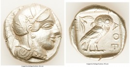 ATTICA. Athens. Ca. 440-404 BC. AR tetradrachm (25mm, 17.17 gm, 2h). XF. Mid-mass coinage issue. Head of Athena right, wearing crested Attic helmet or...