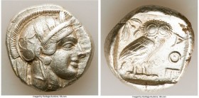 ATTICA. Athens. Ca. 440-404 BC. AR tetradrachm (25mm, 17.13 gm, 12h). VF, brushed. Mid-mass coinage issue. Head of Athena right, wearing crested Attic...