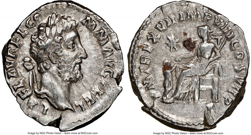 Commodus, as Augustus (AD 177-192). AR denarius (19mm, 1h). NGC Choice VF. Rome....