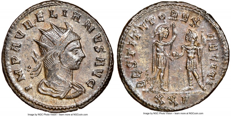 Aurelian (AD 270-275). BI antoninianus (22mm, 3.82 gm, 5h). NGC AU 5/5 - 4/5. Cy...