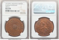 Republic bronze "Coinage Centenary" Medal 1813-Dated (1913) PTS-J MS65 Red and Brown NGC, cf. KM5 (for original striking in silver) 39mm. Bronze copy ...