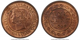 Victoria Pair of Certified Assorted Cents PCGS, 1) "Narrow 9" Cent 1859 - MS62 Red and Brown, KM1 2) Cent 1901 - MS63 Red and Brown, KM7 London mint. ...