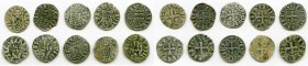 10-Piece Lot of Uncertified Assorted Deniers ND (12th-13th Century) VF, Includes (3) Besançon, (3) Philip IV and (4) Louis IX. Average size 19.1mm. Av...