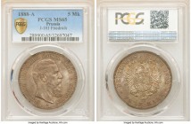 Prussia. Friedrich III 5 Mark 1888-A MS65 PCGS, Berlin mint, KM512, J101. One year type. Ashen-gray toning. 

HID09801242017

© 2020 Heritage Auct...