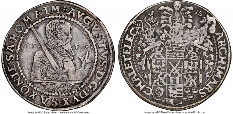 Saxony. August Taler 1557-HB XF45 NGC, Dresden mint, Dav-9795. 

HID0980124201...